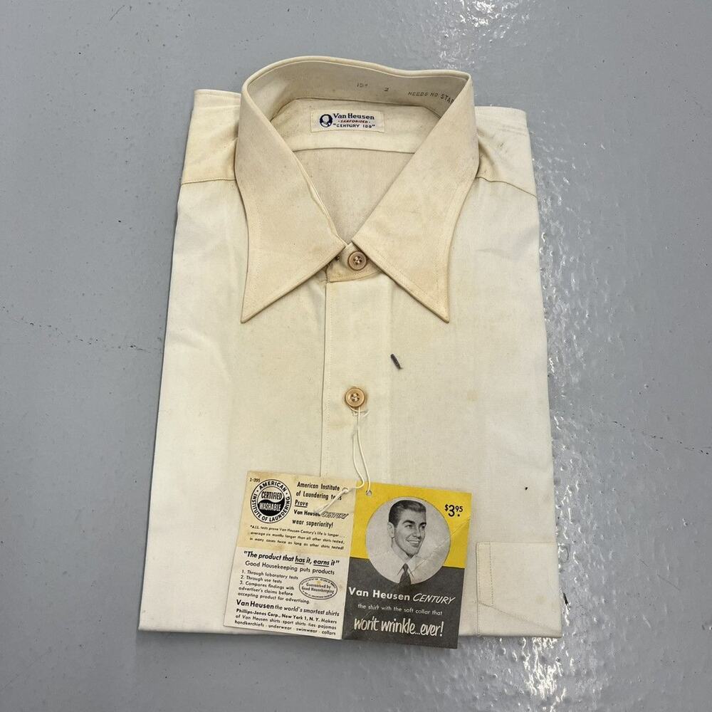 NOS Vintage 50s Van Heusen White Cotton Shirt